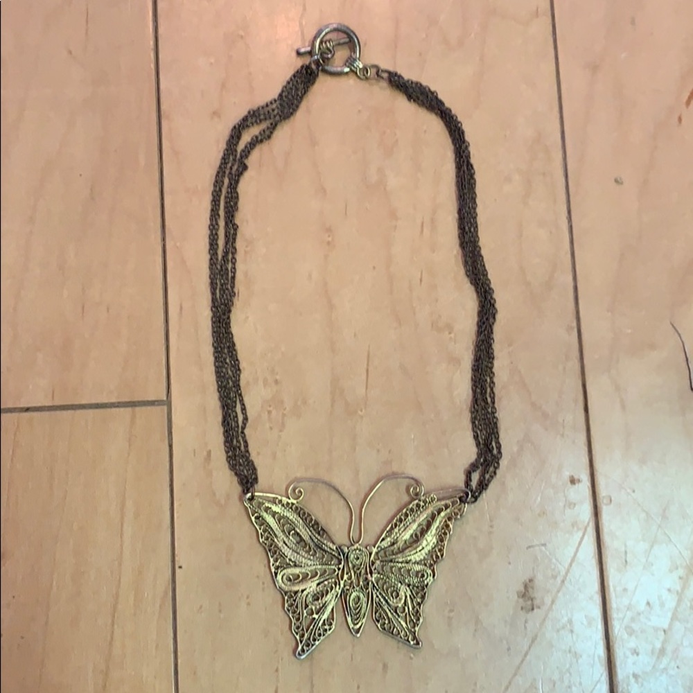Gold Costume Jewelry Butterfly choker